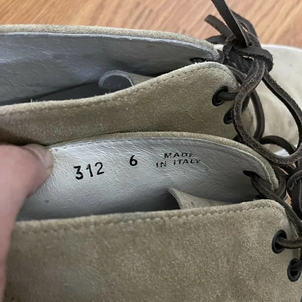 Del Toro Italy made women Chukka Sneakers Suede leather Beige size 6